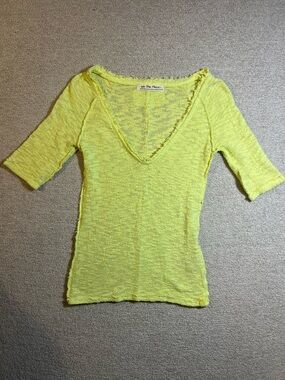 Free People We The Free Francis Tee in Lime V-Neck Knit Tank Top